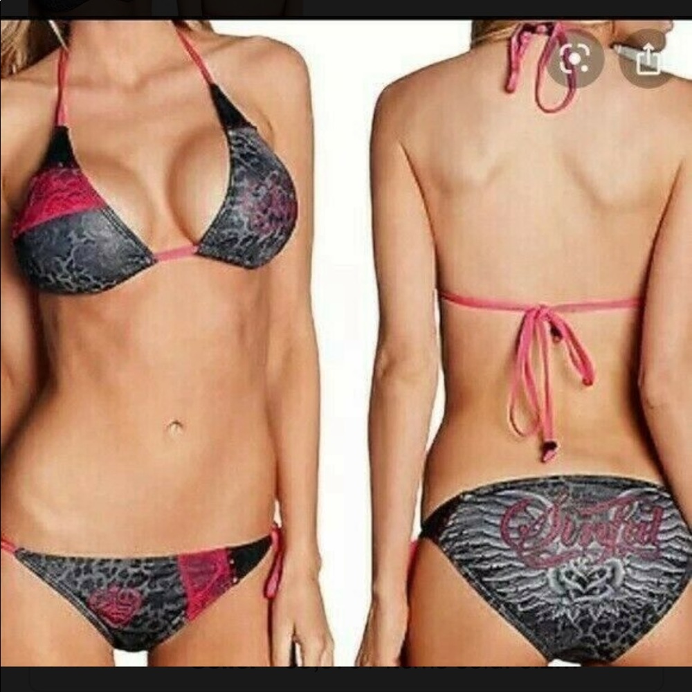 Sinful Black and Pink Bikini